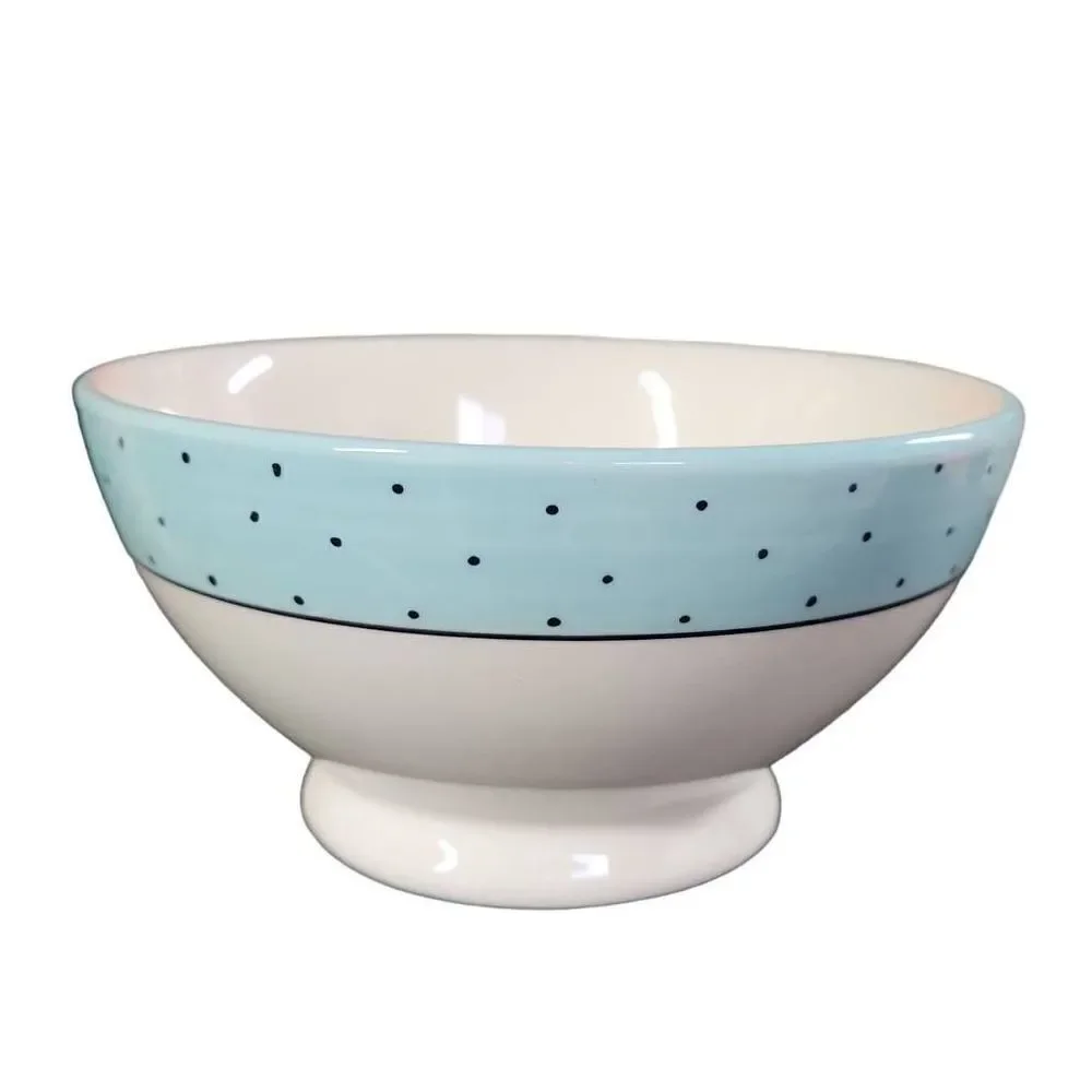 Rae Dunn White Blue Black Dot Taste Bowl